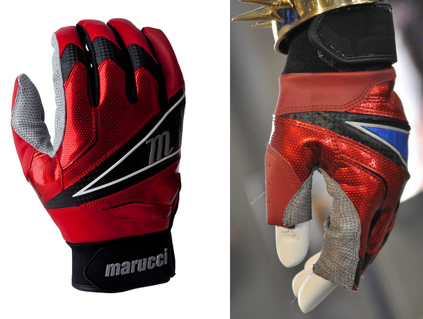 Harley Quinn: glove (red batting glove by marucci)