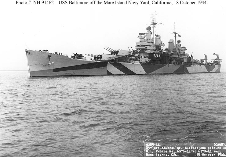 1/1200 WWII CA-68 Heavy Cruiser USS Baltimore 3D Printed Gray