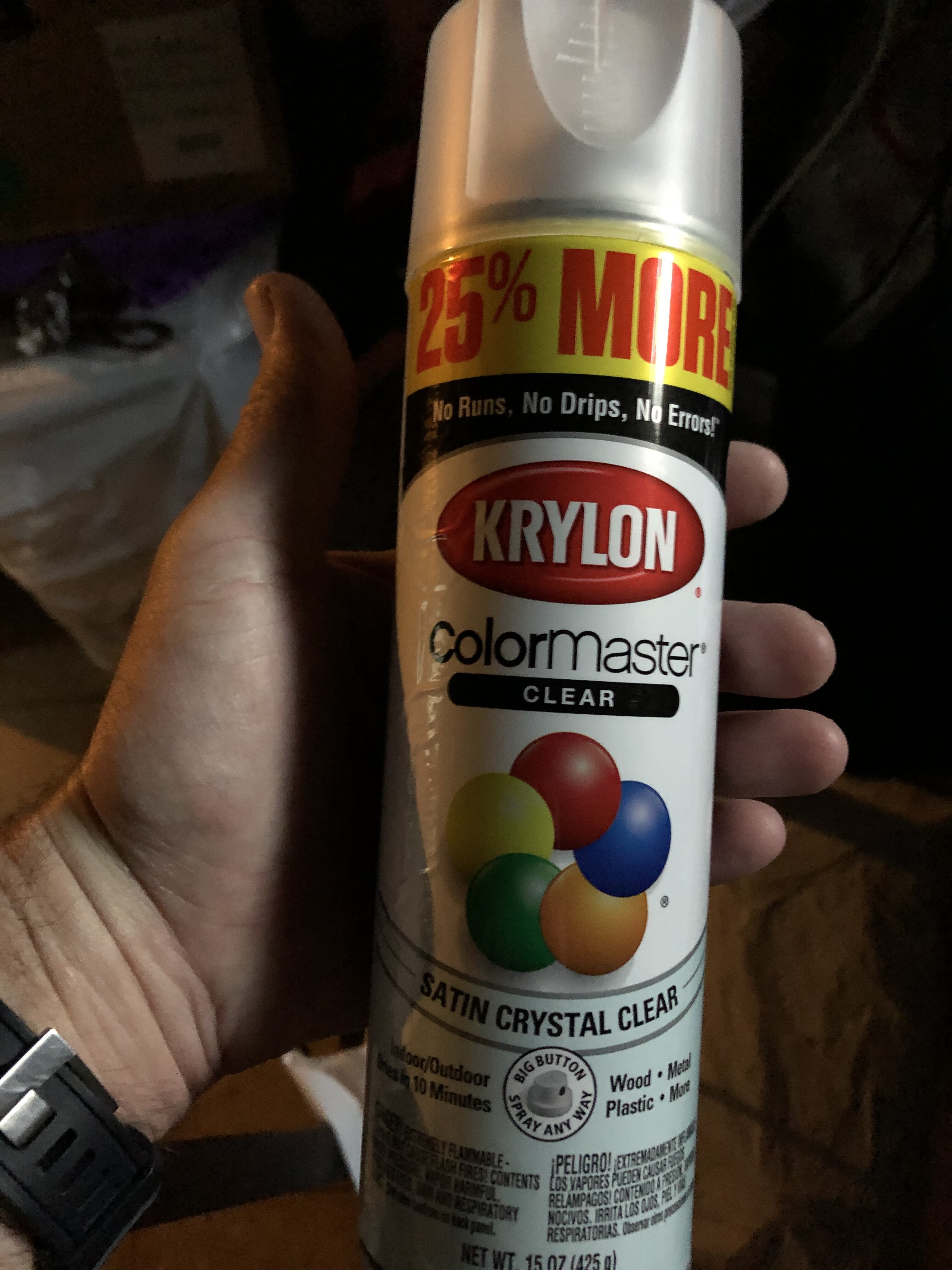 Krylon ColorMaster Satin Crystal Clear Acrylic Paint + Primer