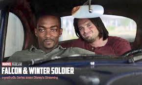 Image result for falcon and winter soldier in backseat smile