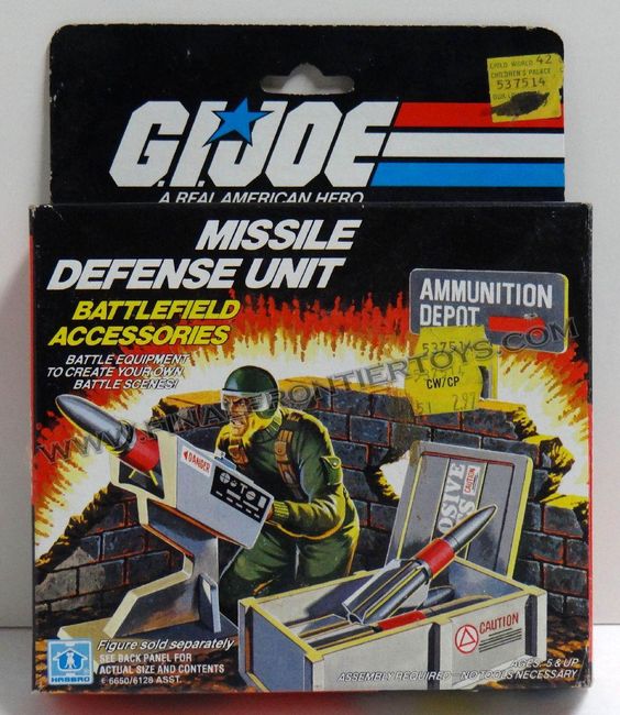 GI Joe Playset Missile Defense Grey Figure Stand 1984 Original Part 