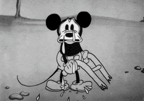 sad black and white GIF