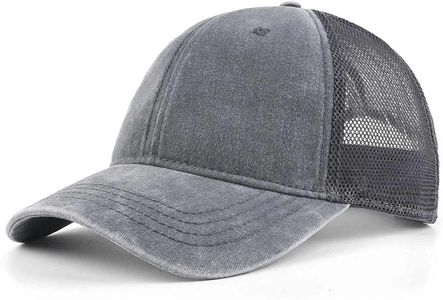 Zylioo X-Large Washed Trucker Caps Hats Vintage Mesh Baseball Cap Old Look Running Cap Cooling Sport Hats Fit Head 21.5"-25.5"