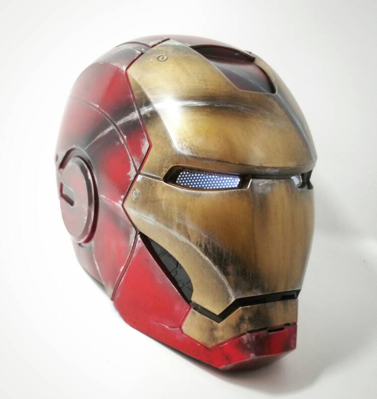 Marvel Legends Series Iron Man helmet respray. Battle damaged