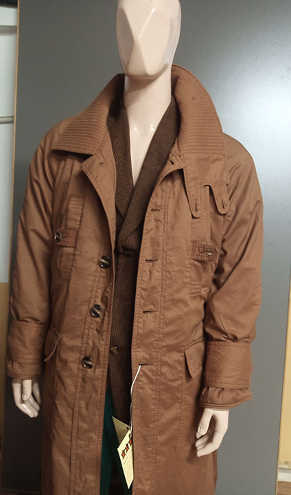 Donna Karan Crushed Satin Notch Lapel Belted Trench Coat - L