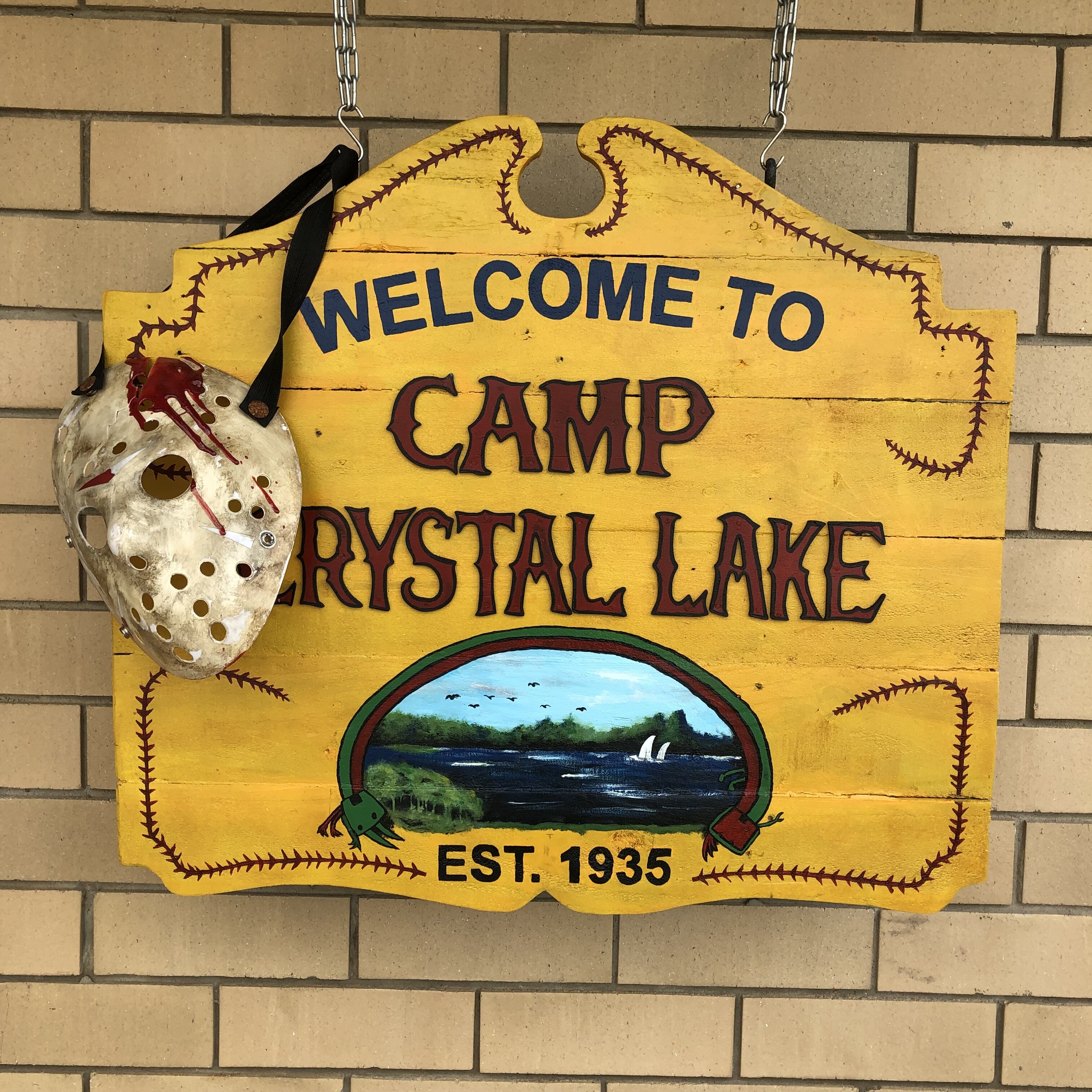 Friday the 13th Camp Crystal Lake Sign and Jason Voorhees Edible