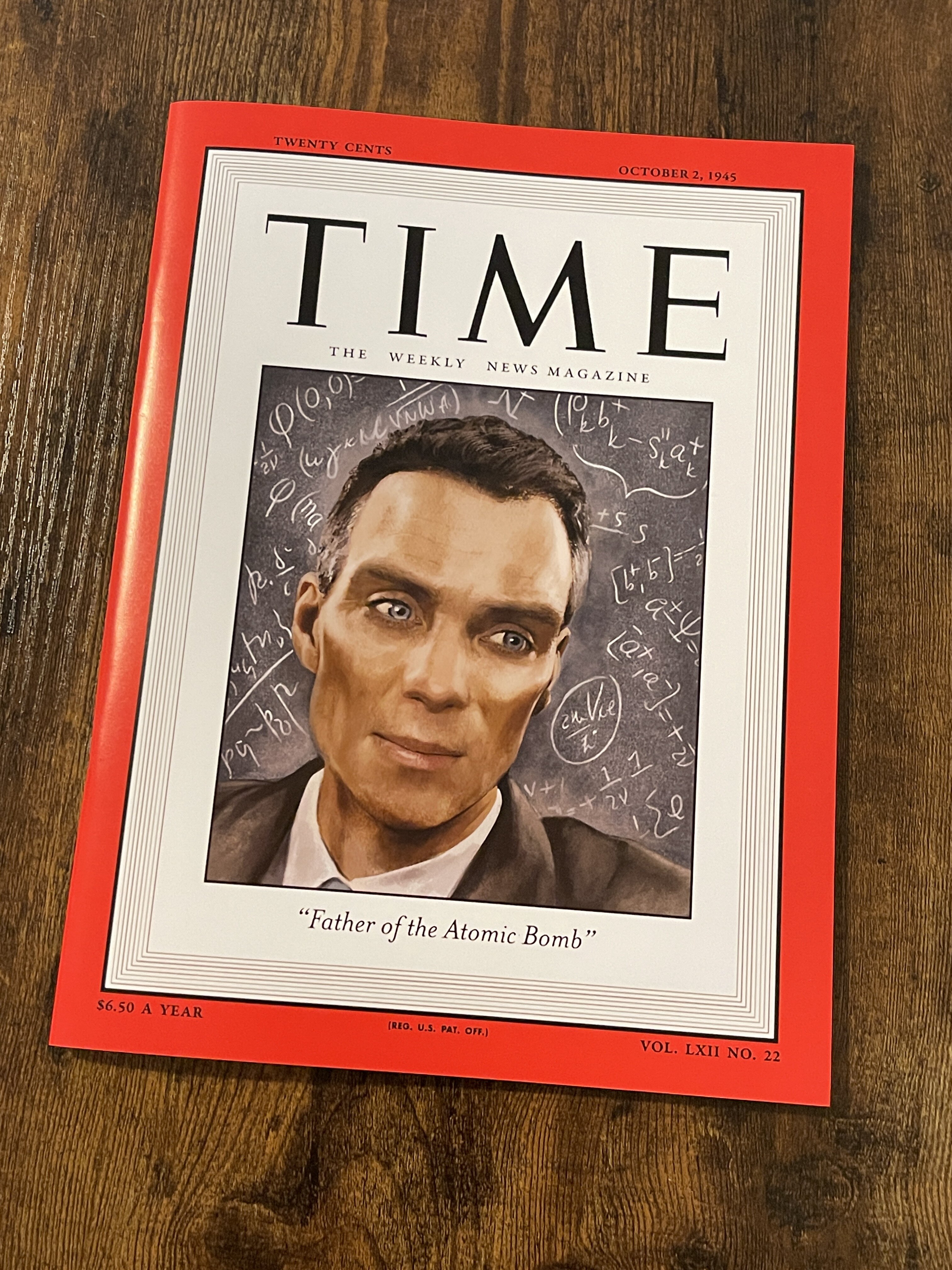 Oppenheimer (Cillian Murphy) TIME Magazine Prop Replica RPF Costume