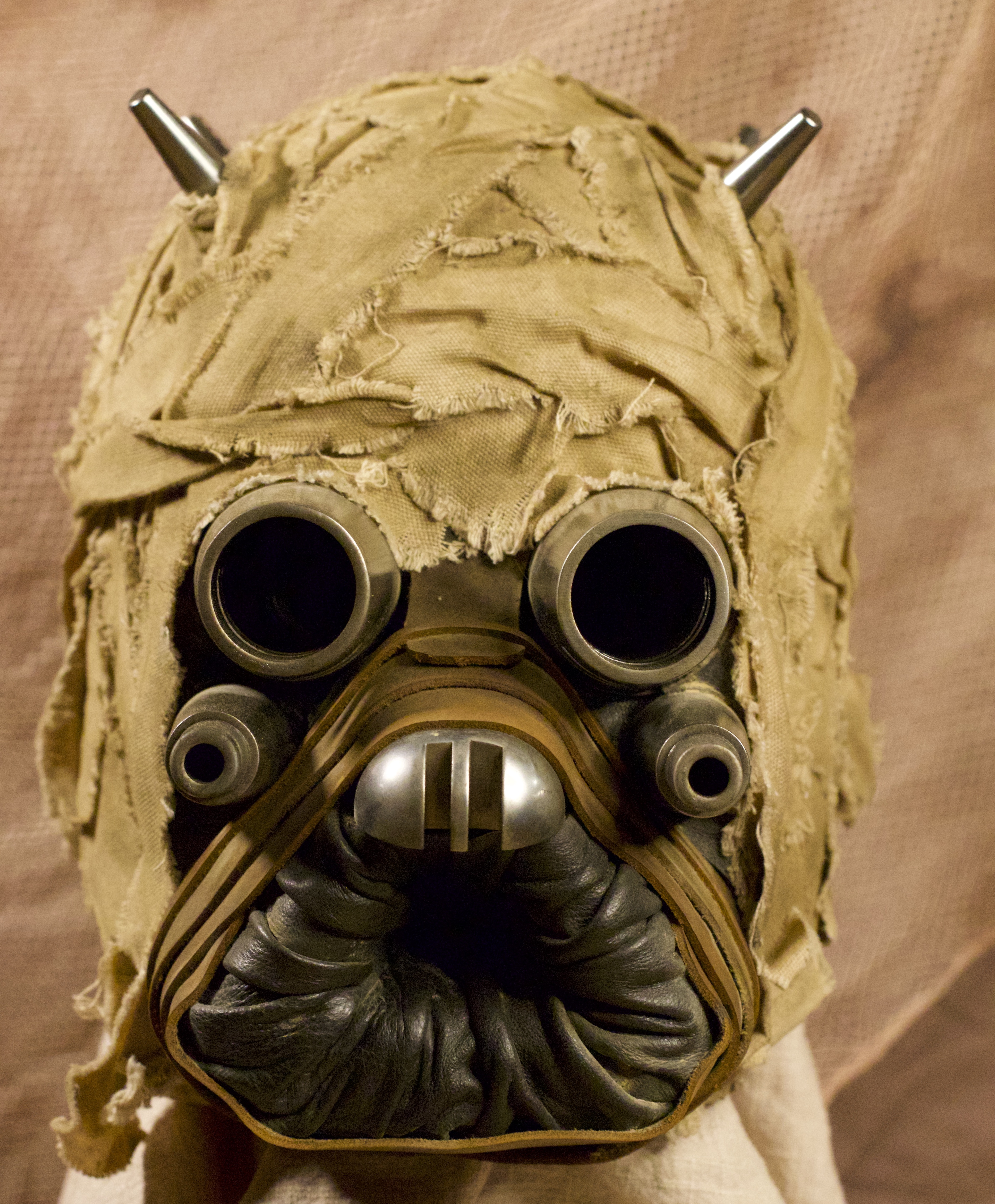 Limited Run Tusken Raider helmet w metal parts and Rebreather