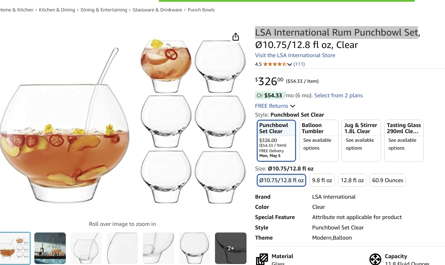 LSA International Rum Punchbowl Set.png