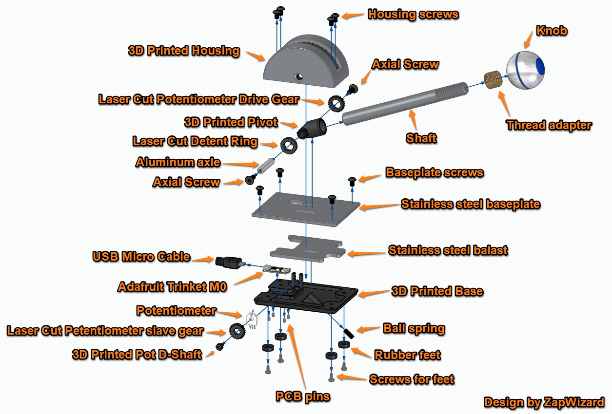 Mandalorian, Ship Lever Knob, Wired, Exploded.jpg