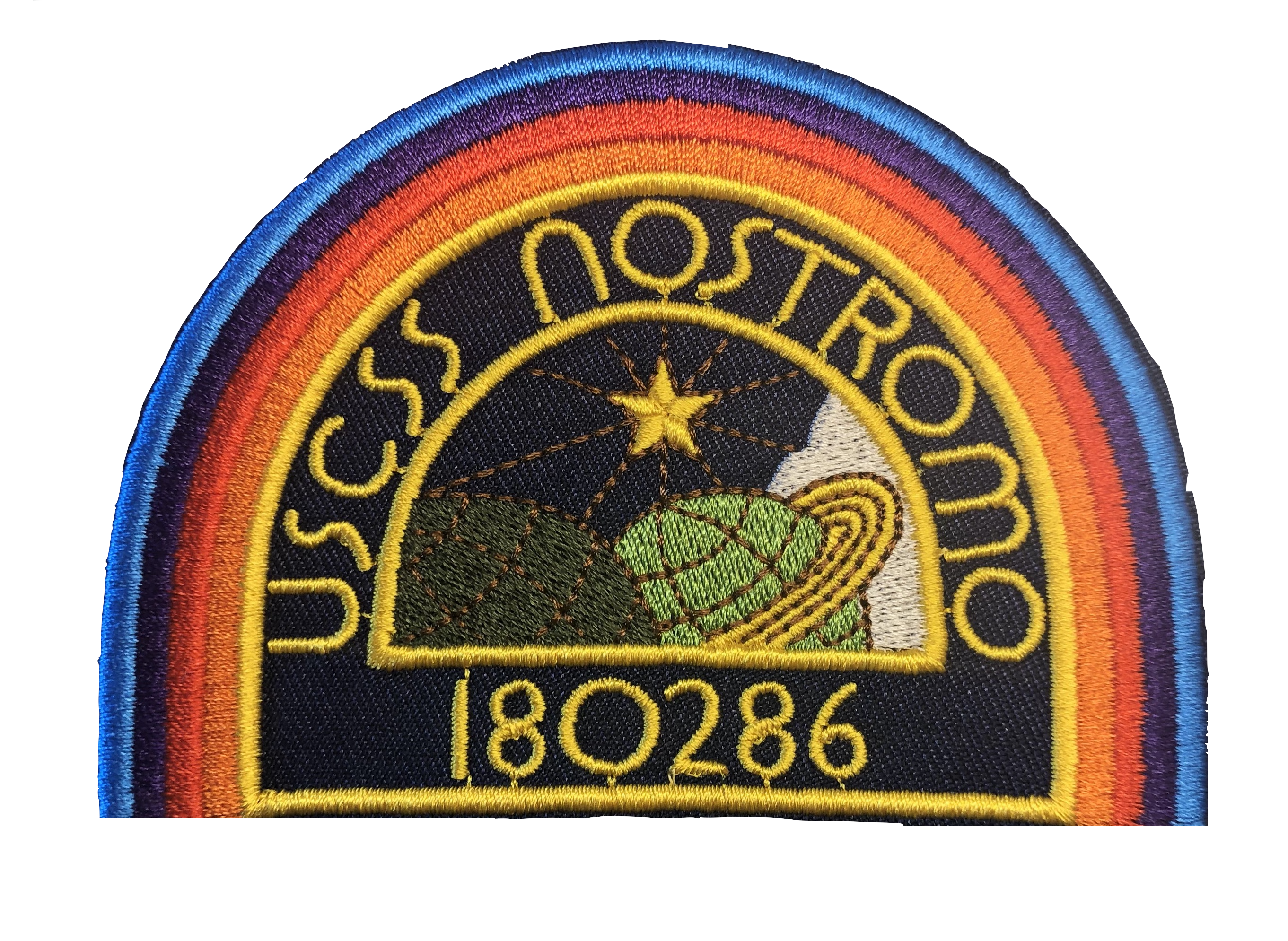 Nostromo Shoulder patch Dark on grid.png