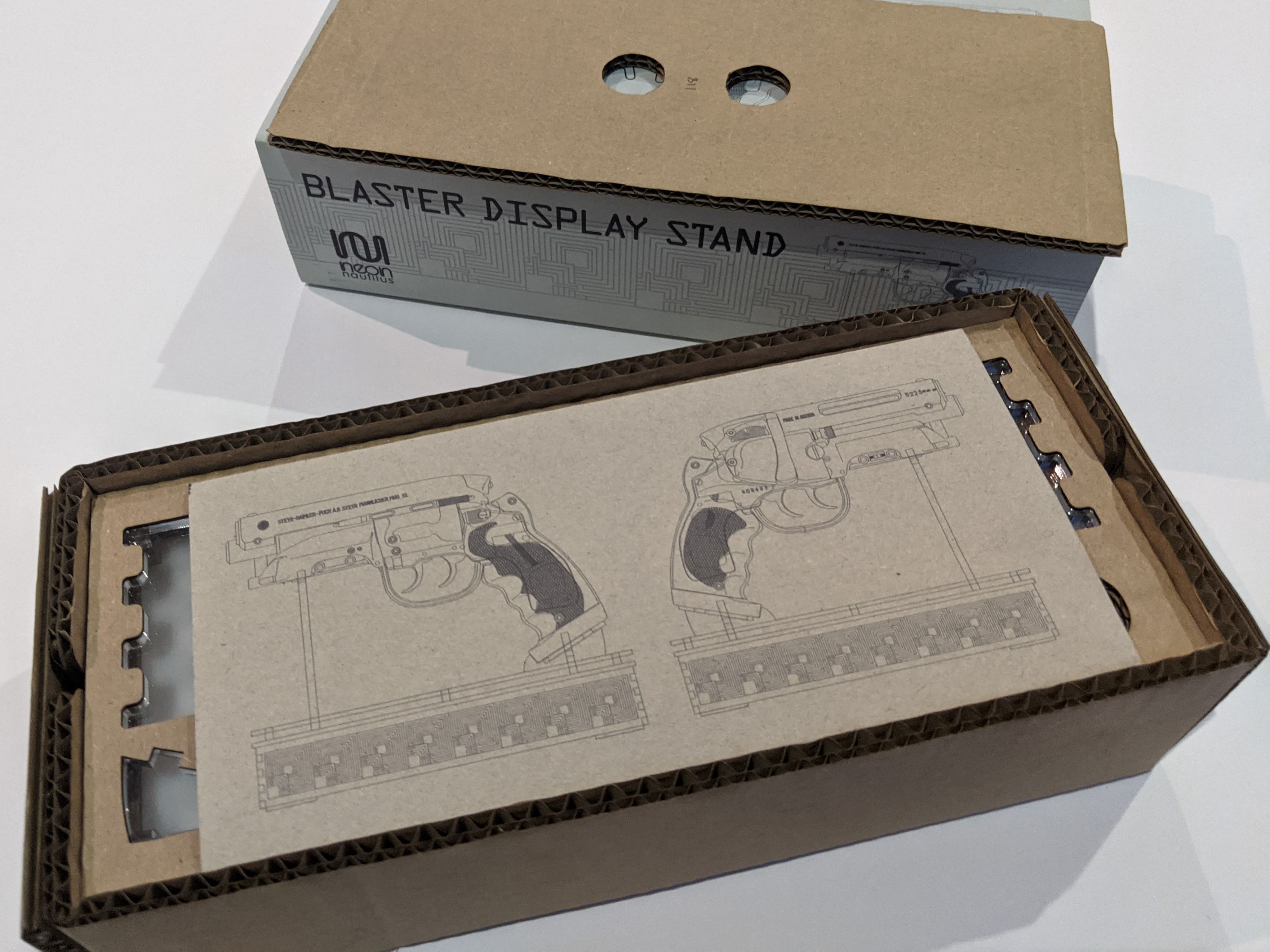 Neon Nautilus' Blade Runner Blaster Stand - Packaging Mockup
