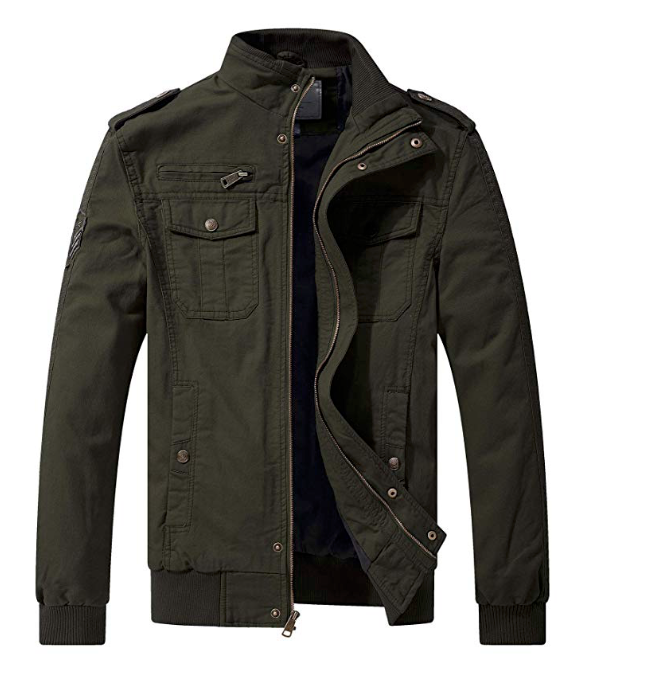 WenVen Men's Casual Cotton Military Jacket.png