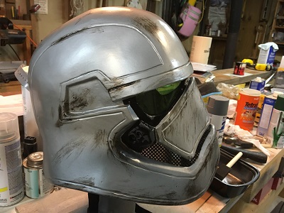 8.  After deciding the silver metallic spray paint was not durable enough, I decided to go with the post trash compactor Phasma.