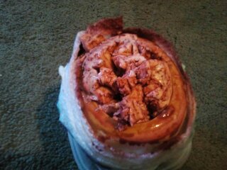 a brain i did for a doll, it is a mixture of algante and cotton. Fake blood, paint and paper towels