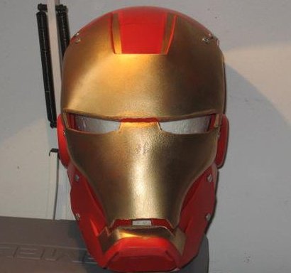 a Iron Man helmet I made out of Ex-cel (high grad PVC thermoplastic) about 2005 years ago .