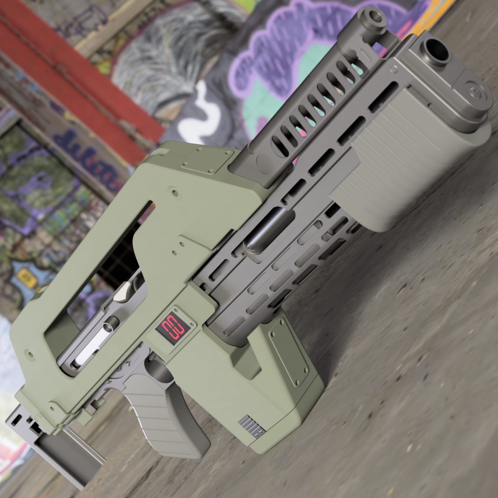 Aliens Pulse Rifle Render 3