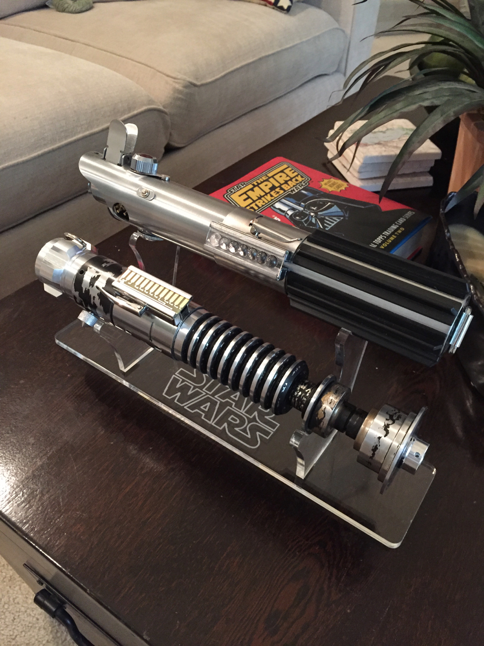 Anakin Starkiller Unibody V2 from 2017, alongside a Romans ANH Graflex.