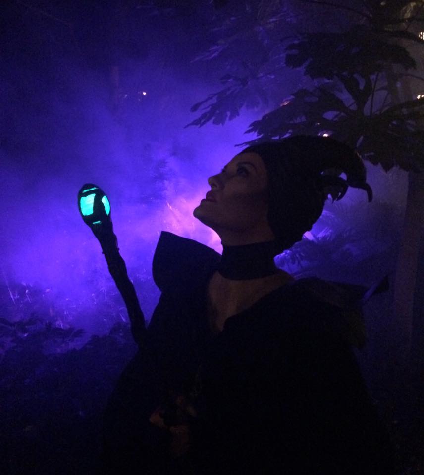 At Disneyland Mickey's Halloween party