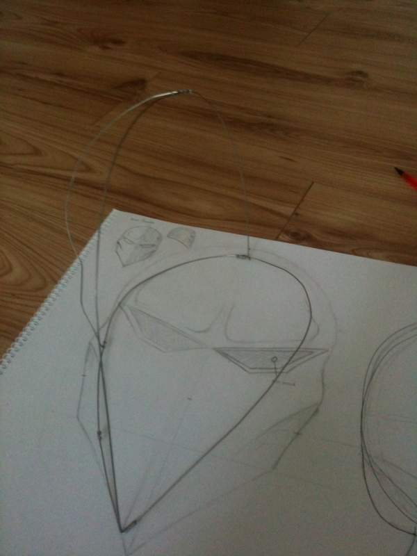 Beginning the helmet with a wire frame