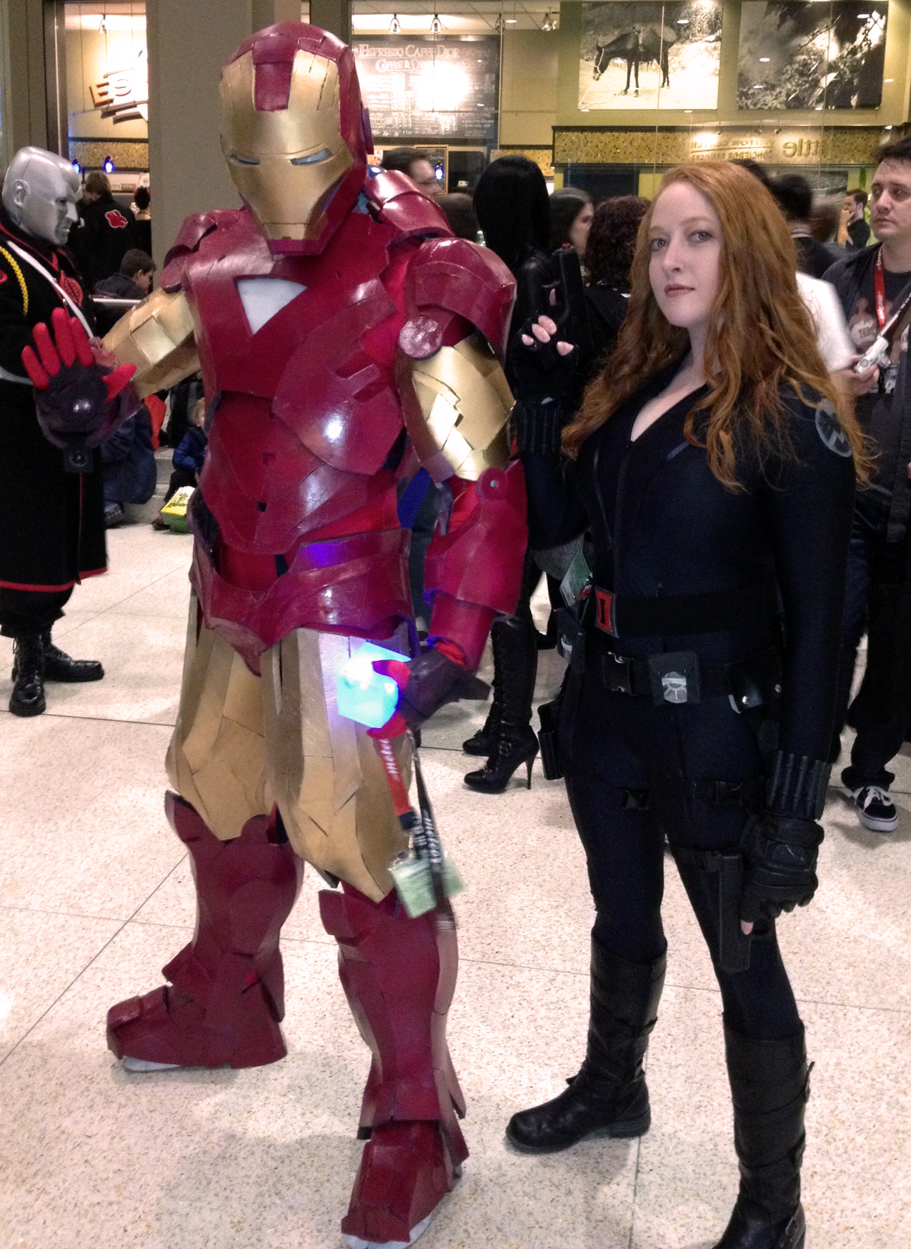 Black Widow (Avengers) with unknown Iron Man (who was an awesome gent) - Emerald City Comic Con 2013