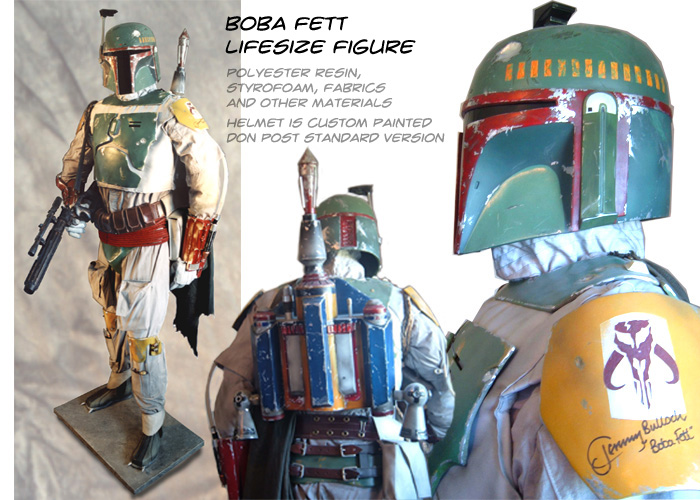 Boba Fett lifesize figure - I just had to make one of these. Nowdays Boba sports a Master Replicas helmet, but the rest of him is all made by me ... e