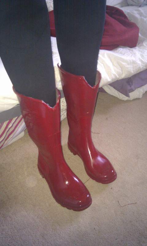 Boots redesigned and painted from wellingtons