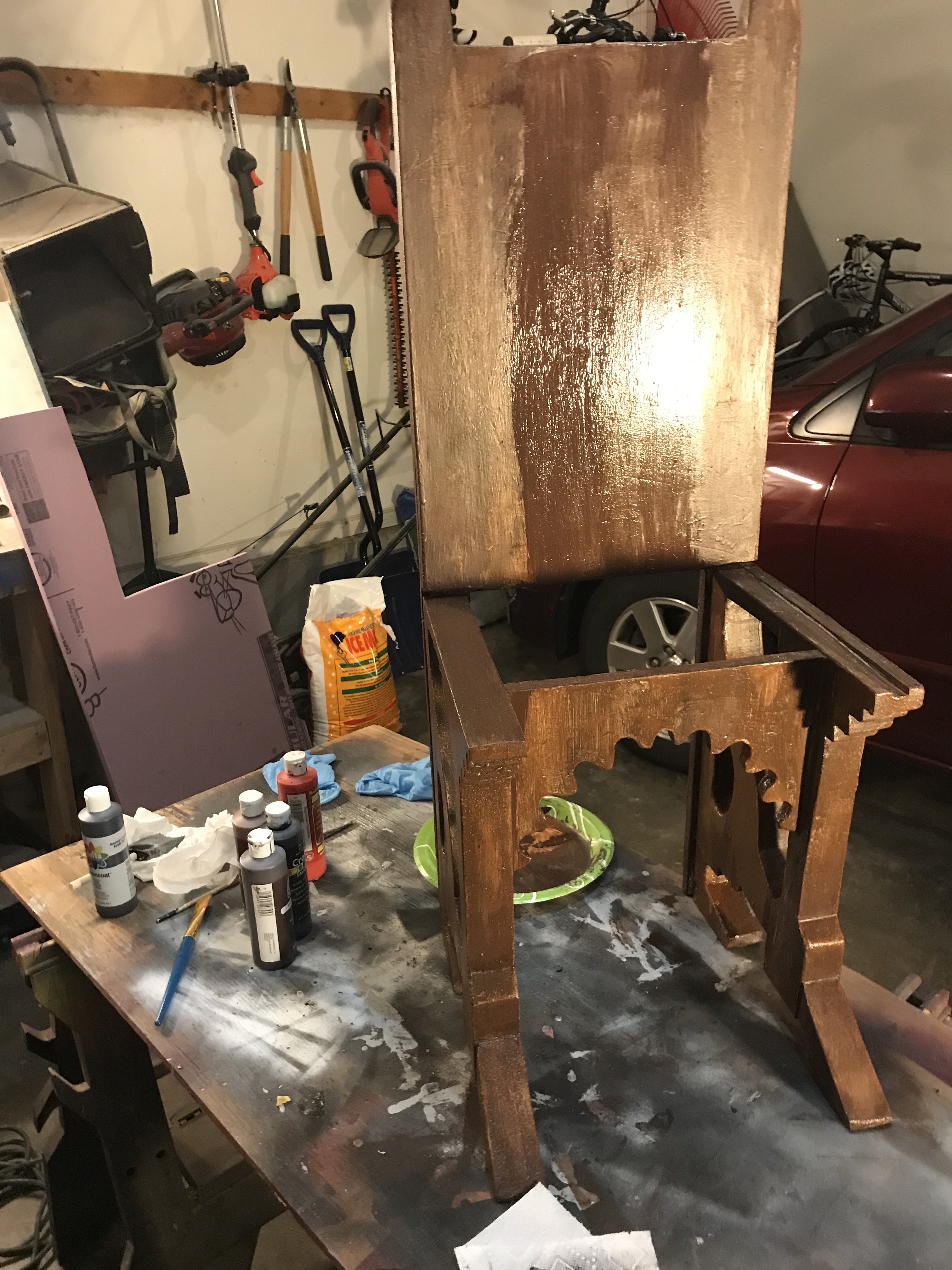 Chair painted and weathered