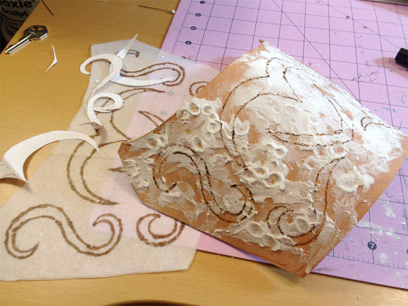 Copying the design using some tear away stabilizer and paper