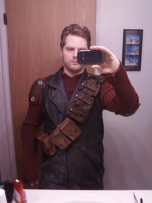 Costume 60% done. Need to add stitches and beat up the leather pants.