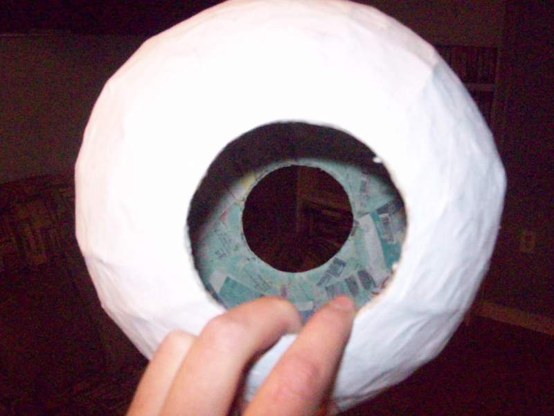 cut out said circles - you may have to trim edges to make silvery foam things fit inside