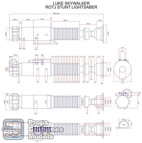 DARTH SABER ANH Obi-Wan Kenobi stunt saber blueprint