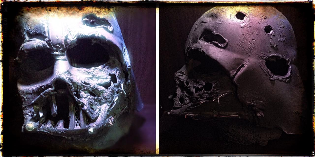 DIY Star Wars Episode VII 
(not screen accurate) melted Darth Vader helmet.