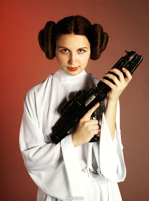 Don't you mess with a galactic rebel princess with a blaster in her hands!