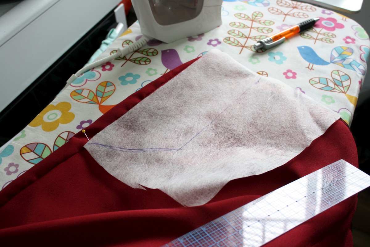 Drawing the pattern for the side openings