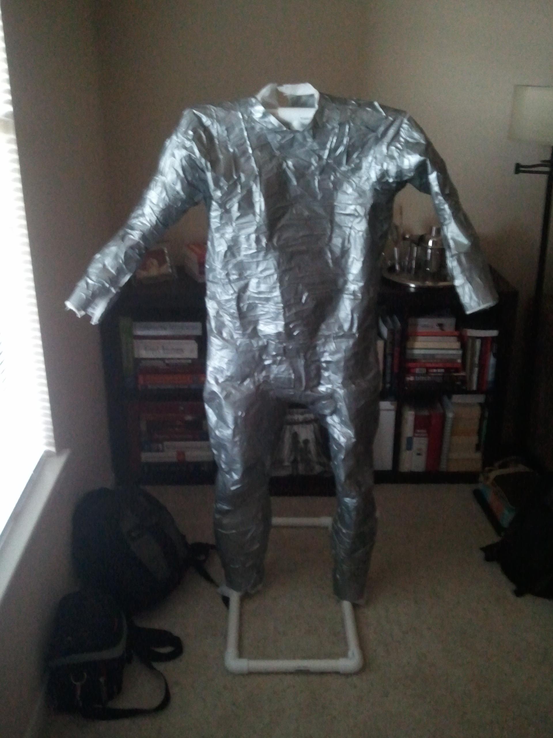 Duct Tape Dummy on PVC Stand