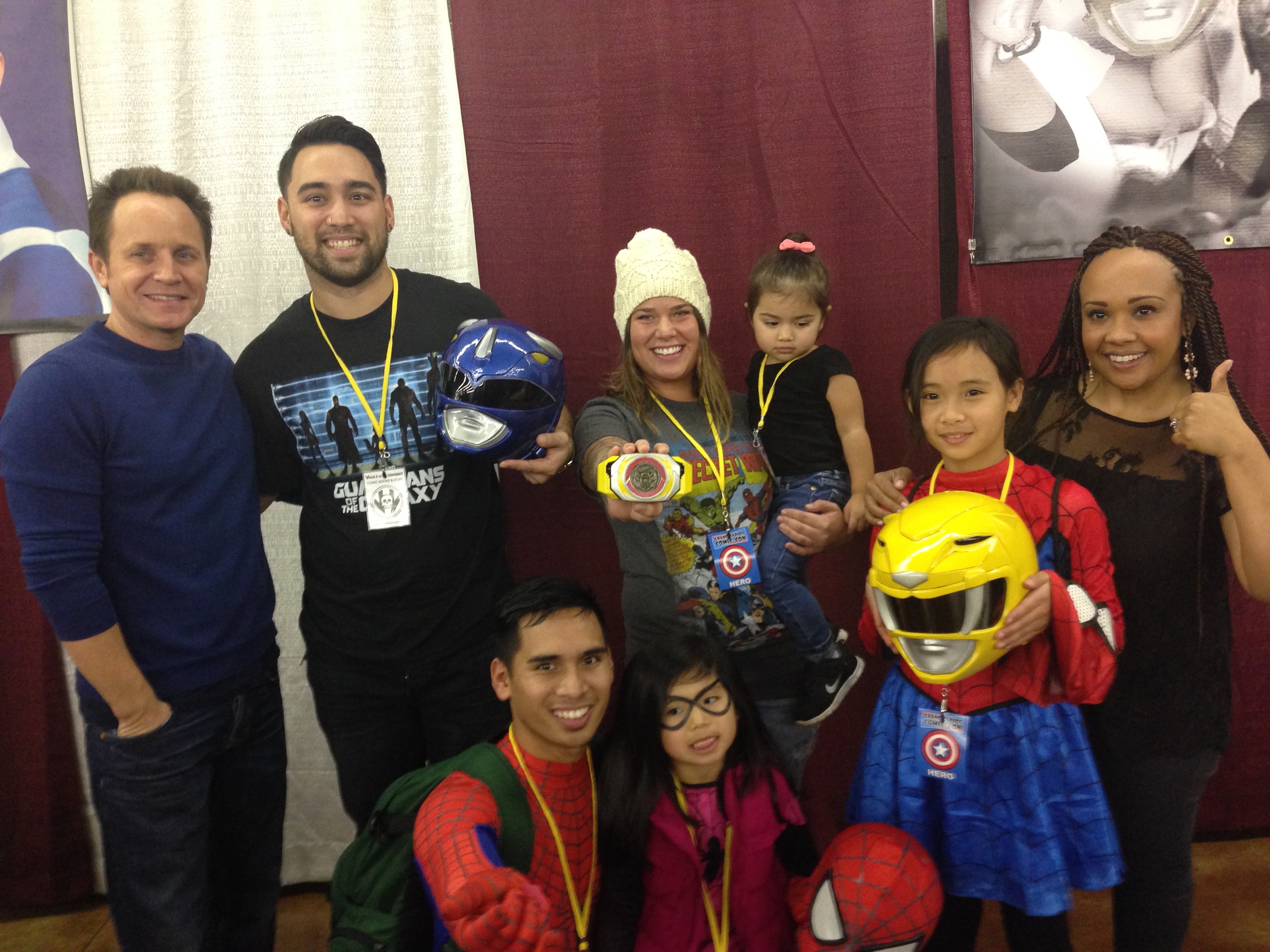 Family photo with David Yost (Blue Ranger) and Karan Ashley (Yellow Ranger)