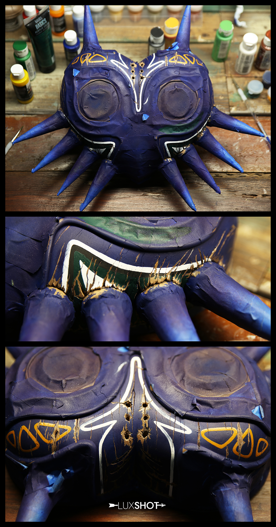 Finished painting some of the details from the front of the mask, now it's time for some weathering.