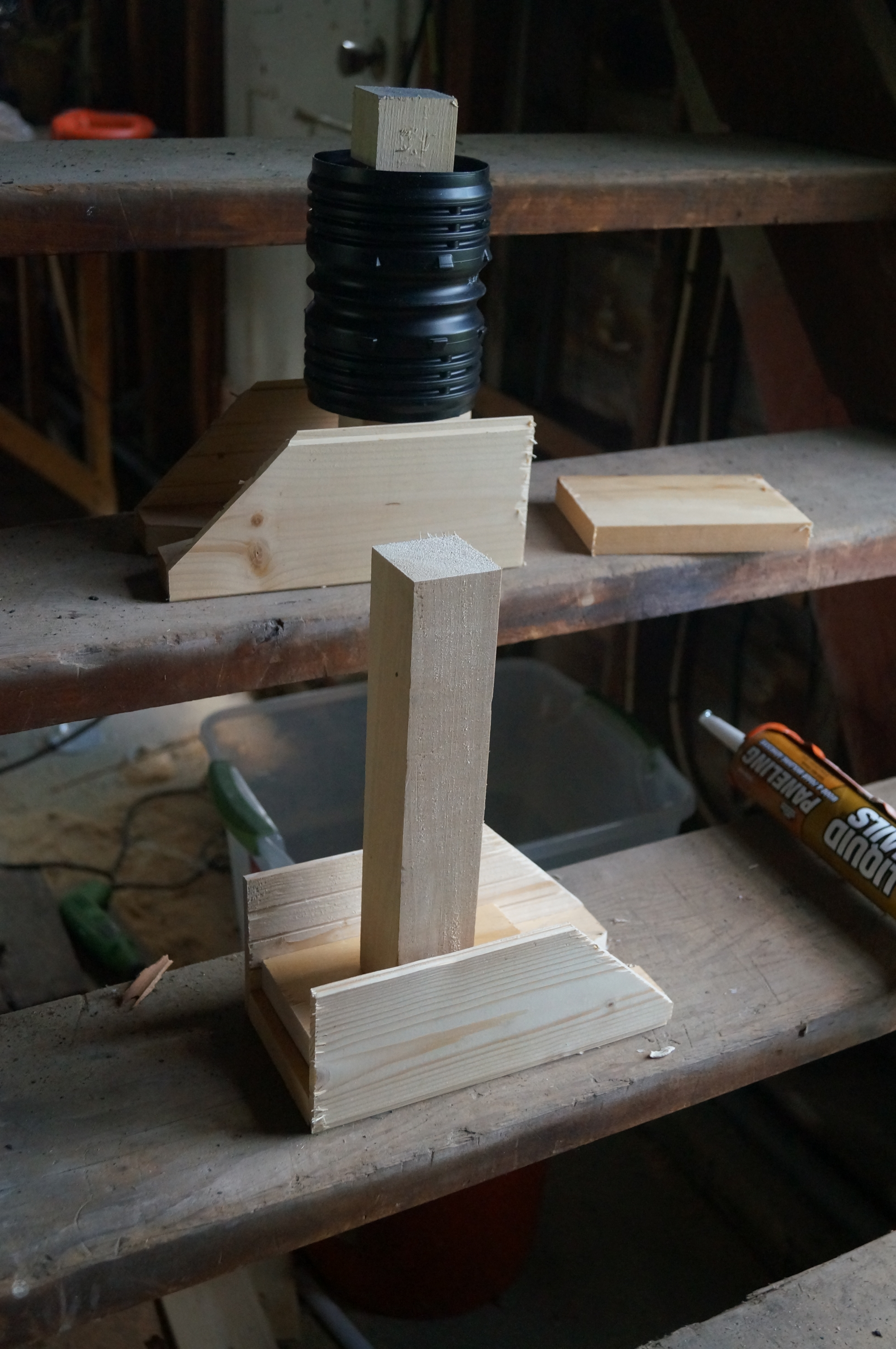First crack at the feet, using scrap wood I had lying around