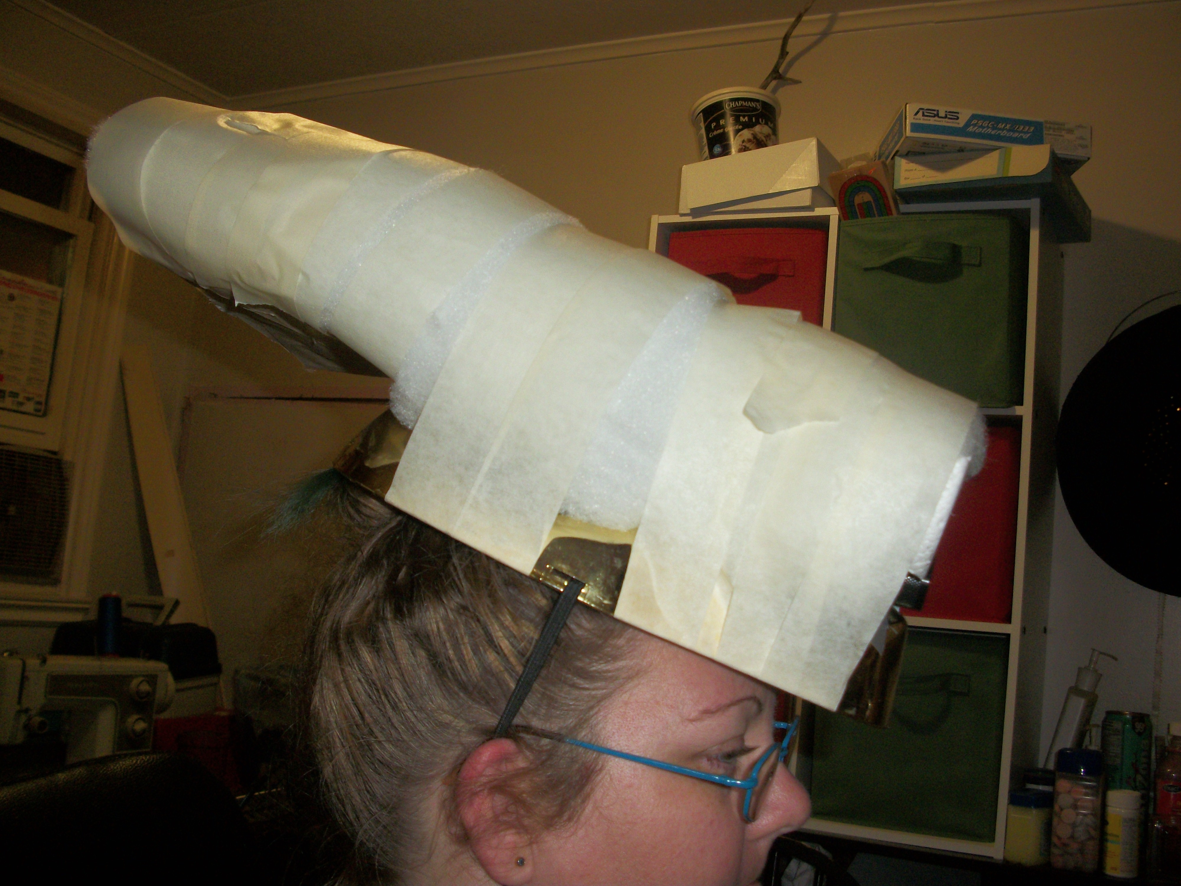 from the side