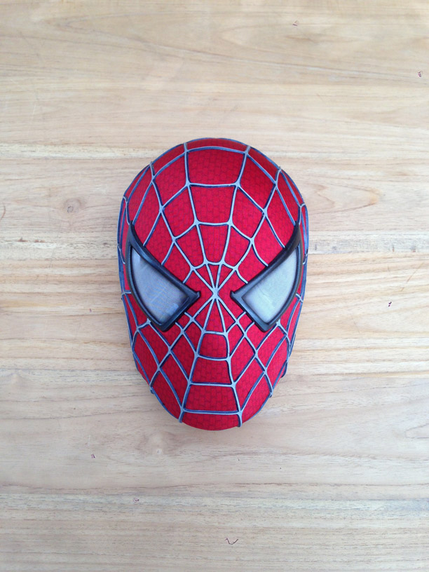 frontal view of Spider-Man mask from SpideyPlanet