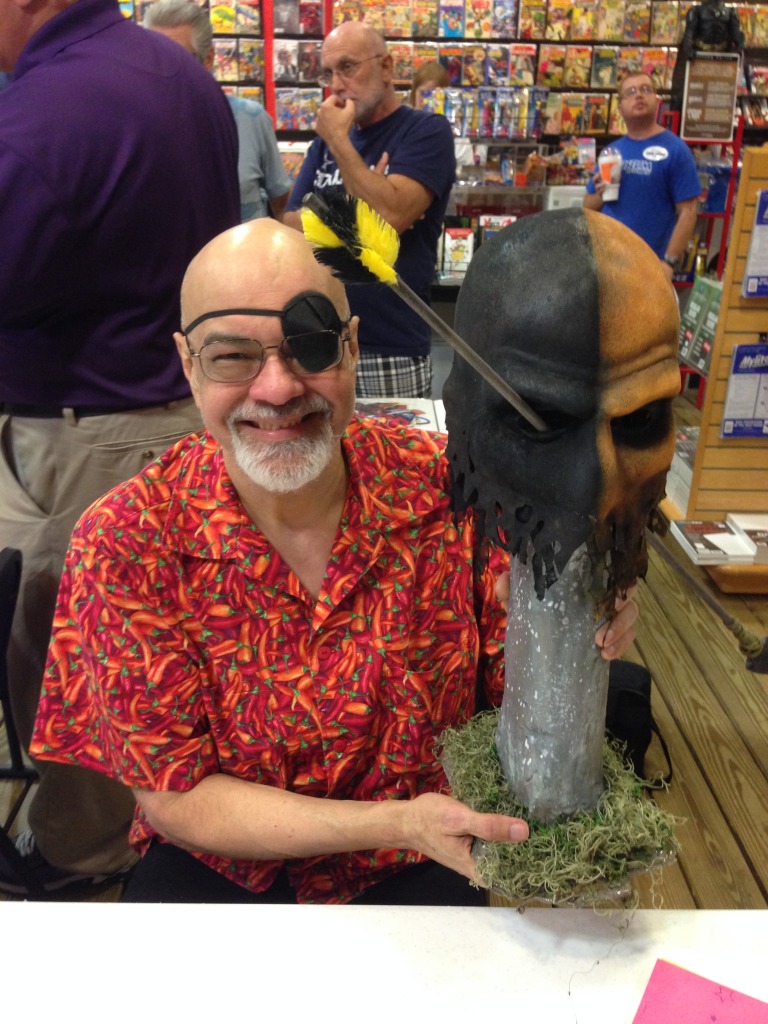 George Perez with Deathstroke talisman