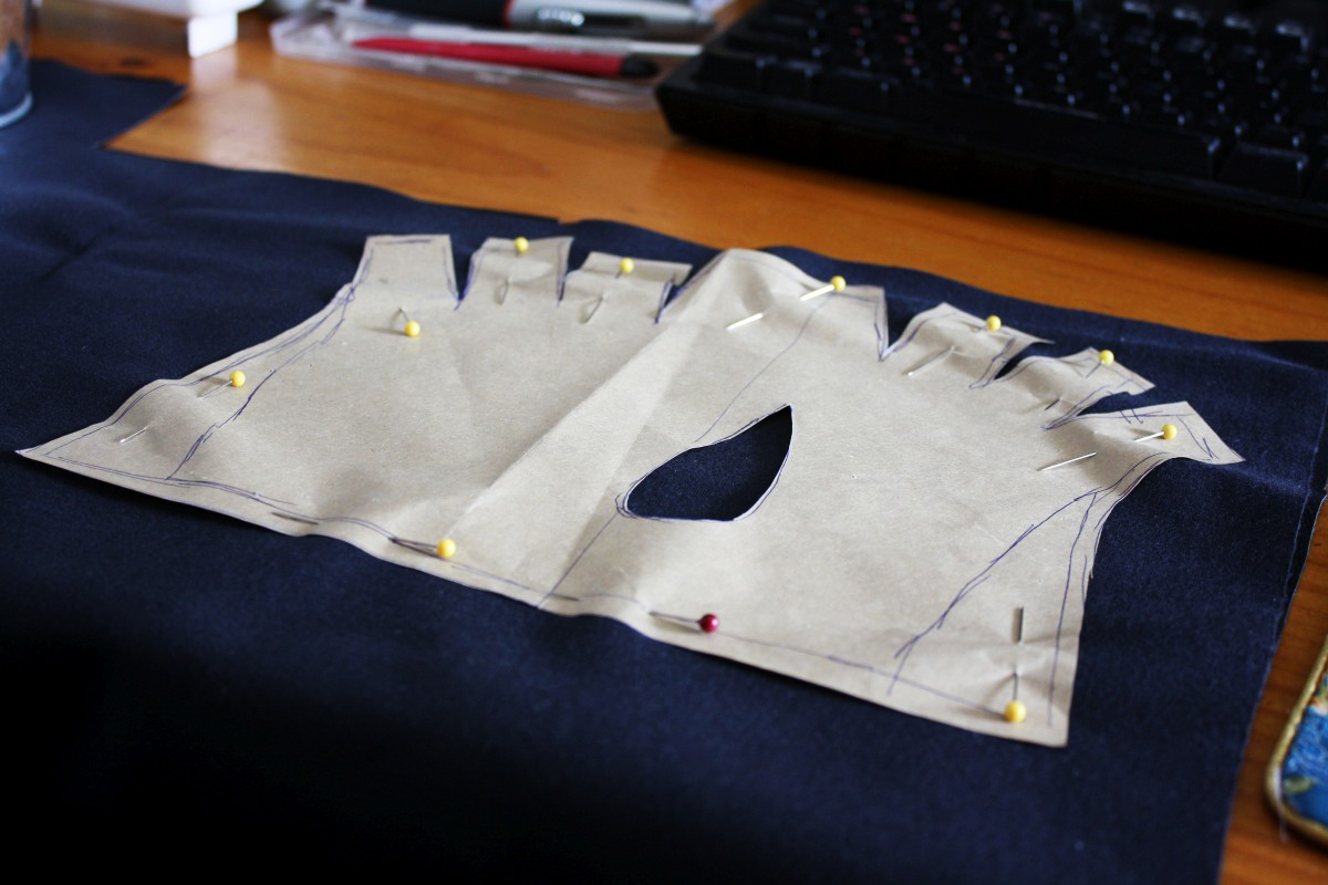 Glove pattern. Using pleather