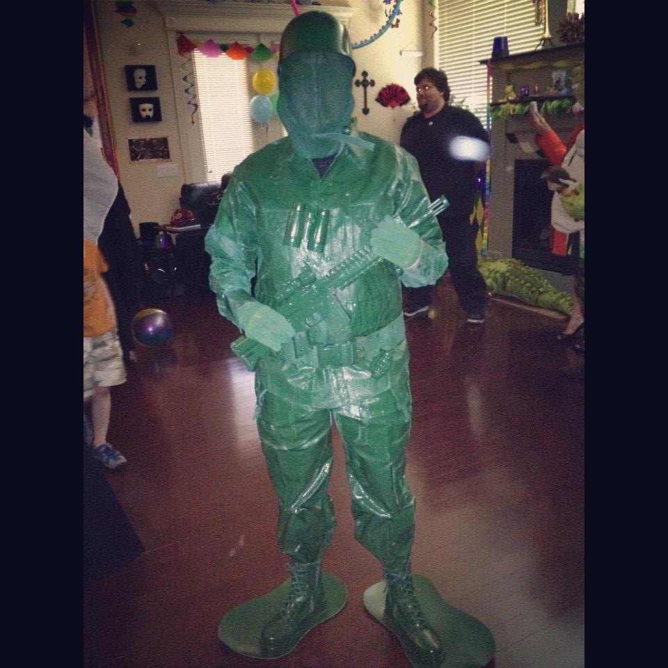 Green Army Man. Took 15 cans of spray paint