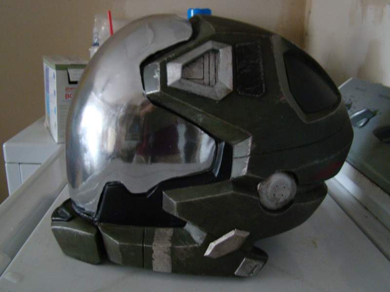 Halo Reach Pilot Helmet, I sprayed mirror chrome on the visor and yes you can see out of it