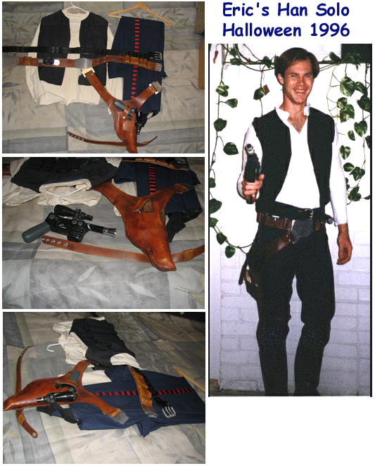 Han Solo - Total scracth build- the leather gunbelt belt was the best part... Blaster was very very quick & dirty- mostly wood.
