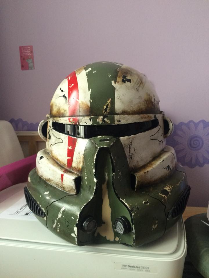 Helmet 07 - All painted up, with weathering and visor, the nose dropped off.