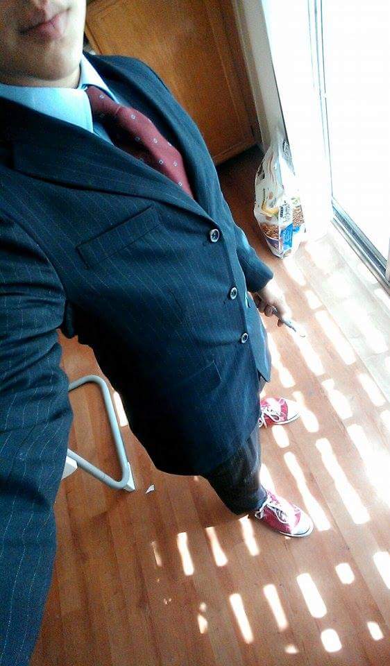 I am a HUGE fan of the tenth doctor, and I got to dress up as him for a library program. I thought I was hot stuf. My hair was long enough to do his s
