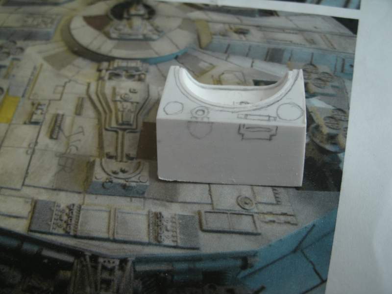 i had made the box frame all square without the sloped side,so with alittle cuttin and stickin i came up with this and drawn on the detail(i seem to d