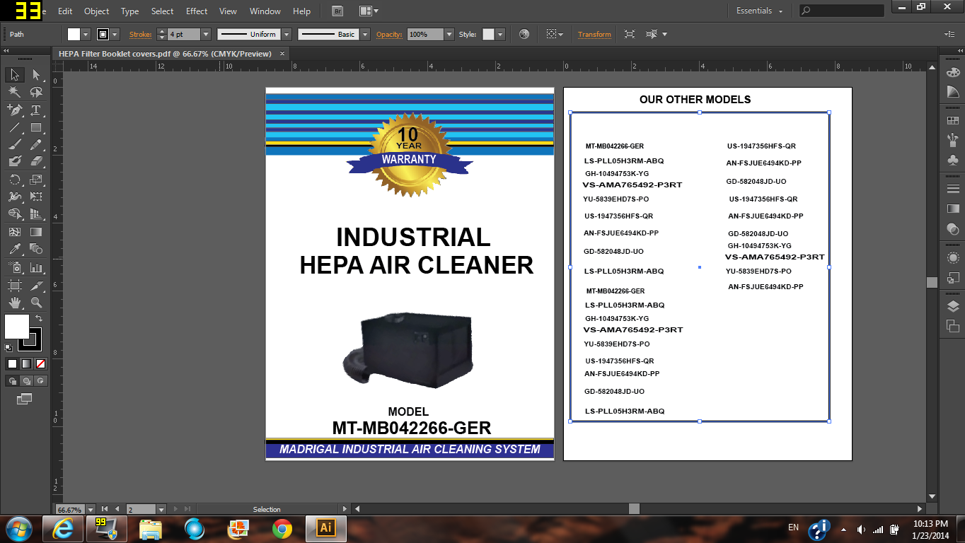 Industrial HEPA air cleaner front and back cover